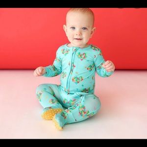 Posh Peanut Pixel Hearts - Footie Zippered One Piece